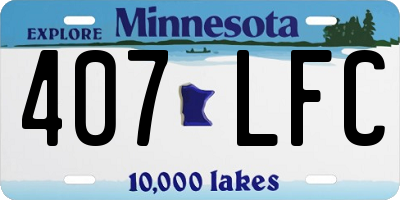 MN license plate 407LFC