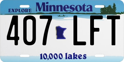 MN license plate 407LFT