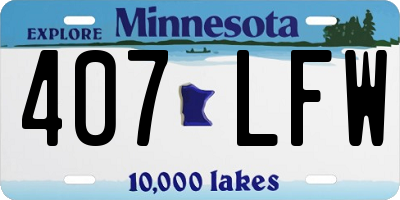 MN license plate 407LFW