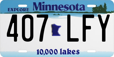 MN license plate 407LFY