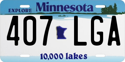 MN license plate 407LGA