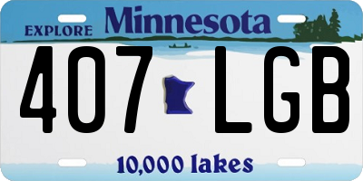 MN license plate 407LGB