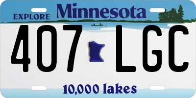 MN license plate 407LGC