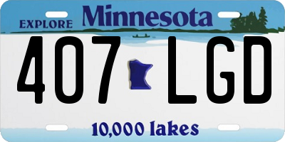 MN license plate 407LGD