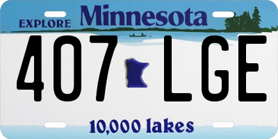MN license plate 407LGE
