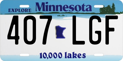 MN license plate 407LGF