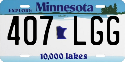 MN license plate 407LGG