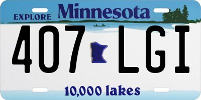 MN license plate 407LGI