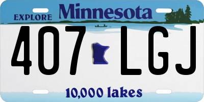 MN license plate 407LGJ