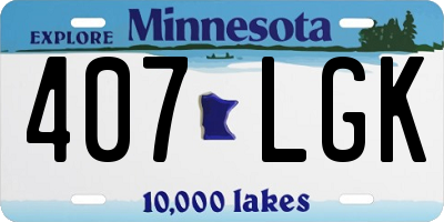 MN license plate 407LGK