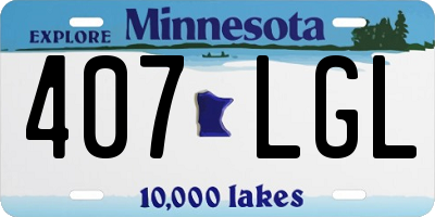 MN license plate 407LGL