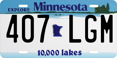 MN license plate 407LGM