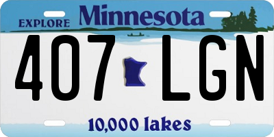 MN license plate 407LGN