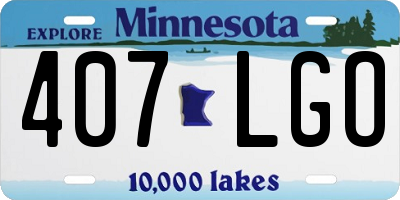 MN license plate 407LGO