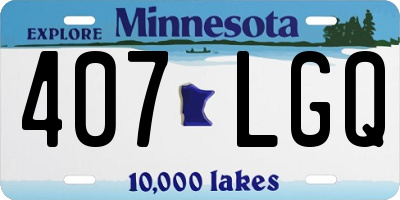 MN license plate 407LGQ