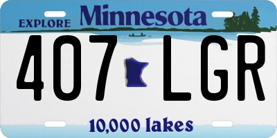 MN license plate 407LGR