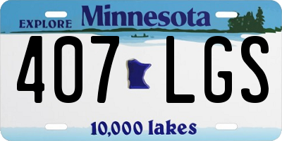 MN license plate 407LGS