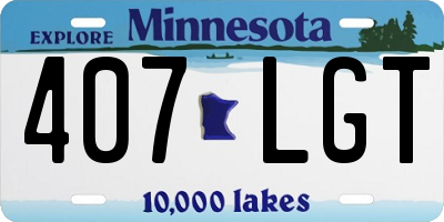MN license plate 407LGT