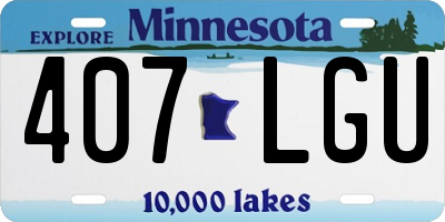 MN license plate 407LGU
