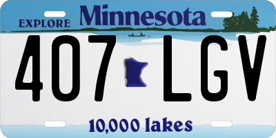 MN license plate 407LGV