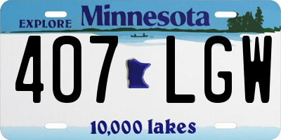 MN license plate 407LGW