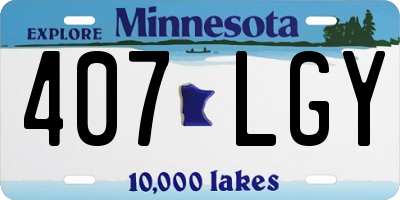 MN license plate 407LGY