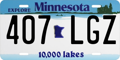 MN license plate 407LGZ
