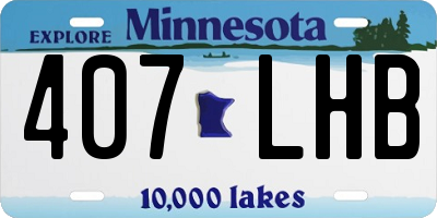 MN license plate 407LHB