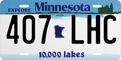 MN license plate 407LHC