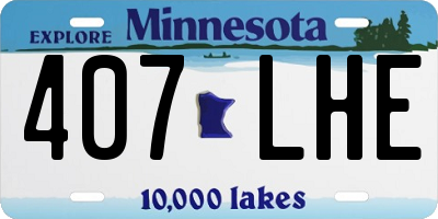 MN license plate 407LHE
