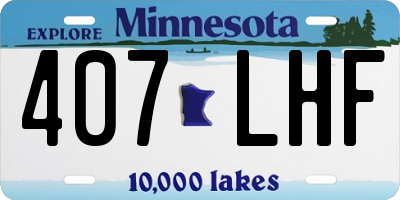 MN license plate 407LHF