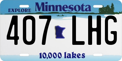 MN license plate 407LHG