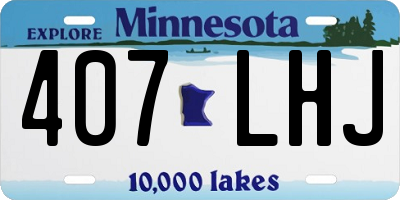 MN license plate 407LHJ
