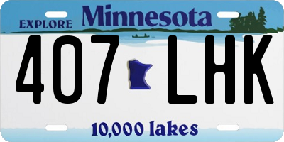 MN license plate 407LHK