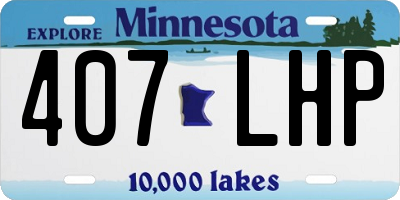 MN license plate 407LHP