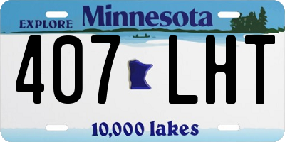 MN license plate 407LHT