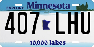 MN license plate 407LHU