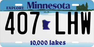 MN license plate 407LHW