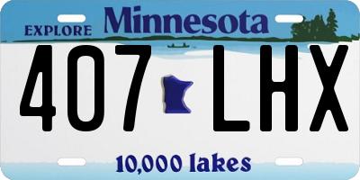MN license plate 407LHX