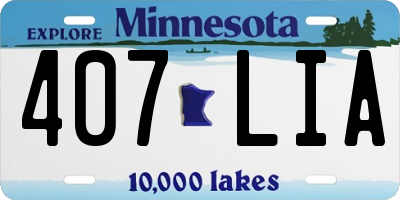MN license plate 407LIA