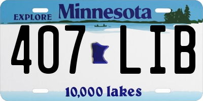 MN license plate 407LIB