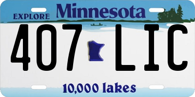 MN license plate 407LIC