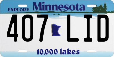 MN license plate 407LID