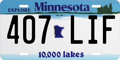 MN license plate 407LIF