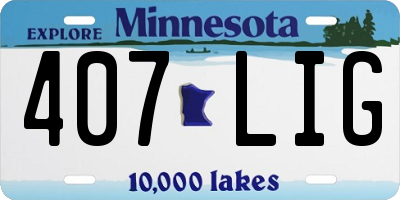 MN license plate 407LIG