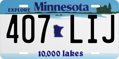 MN license plate 407LIJ