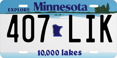 MN license plate 407LIK