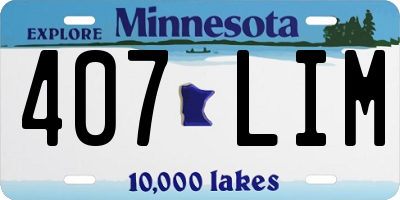 MN license plate 407LIM