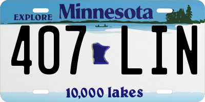 MN license plate 407LIN