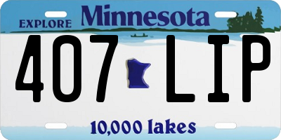 MN license plate 407LIP
